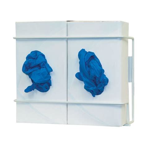 Disposable Glove Box Holder Wall Mount - Double, Holds Two Boxes of Gloves