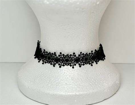 Choker Black Lace Necklace Elegant Black Lace Choker With A T Wrap