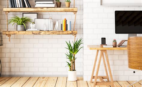 home office design light  dark wood floors