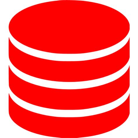 Red Database 5 Icon Free Red Database Icons