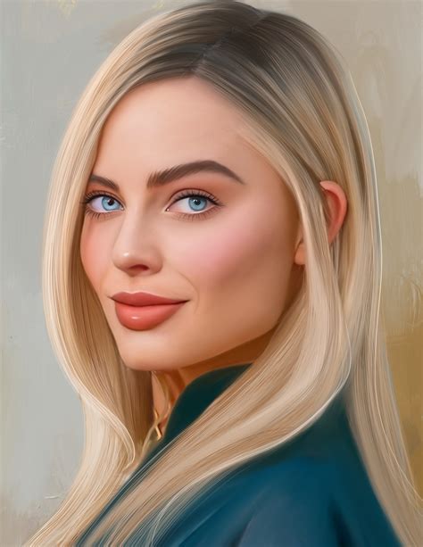 Stam Quito Margot Robbie Digital Art Artwork Drawing Fan Art