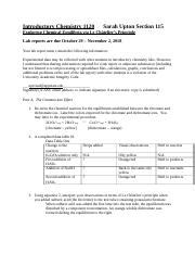 Lab 5 Le Chateliers Docx Introductory Chemistry 1120 Sarah Upton