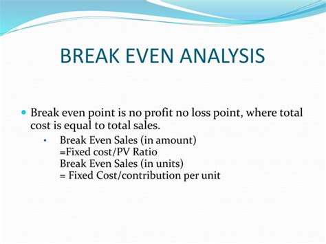 Cost Volume Profit Ppt