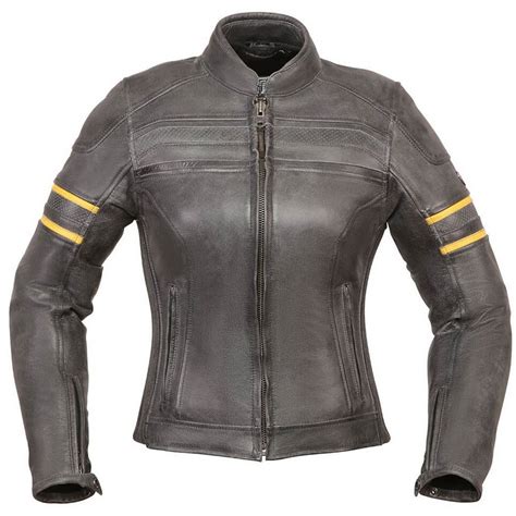 Modeka Motorradjacke Modeka Iona Lady Lederjacke Schwarz Gelb 46