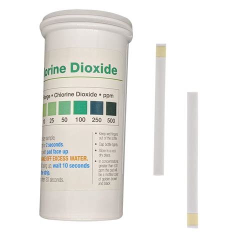 Chlorine Dioxide Single Factor Test Strips Ppm Vial Of