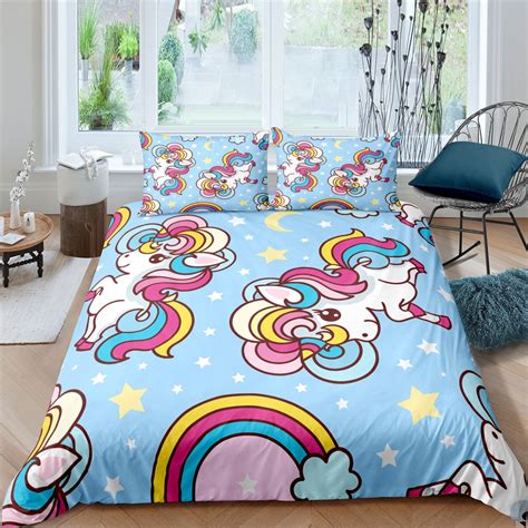 Girls Duvet Cover Set 2 Pieces Twin Cute Pattern Bedding Set Etsy Uk