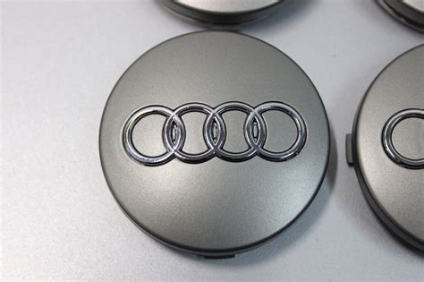 4 98 12 Gray Audi Wheel Center Cap Chrome Logo 60 Mm A3a4a6a8ttq7 Ebay