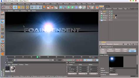 Foa Cinema 4d Tutorial Licht Effect Germandeutsch Youtube