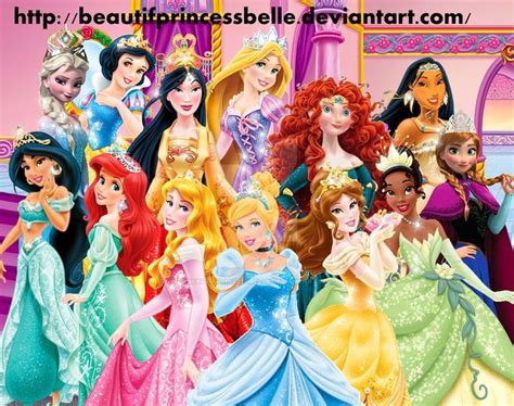 there are many disney princesses in this picture and one is for the ...