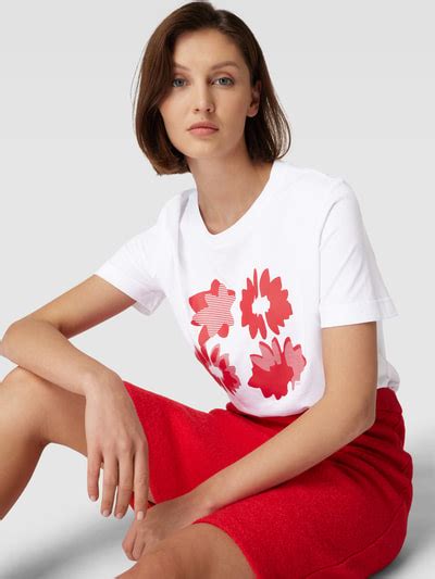 Esprit T Shirt Met Bloemenprint In Offwhite Online Kopen P C