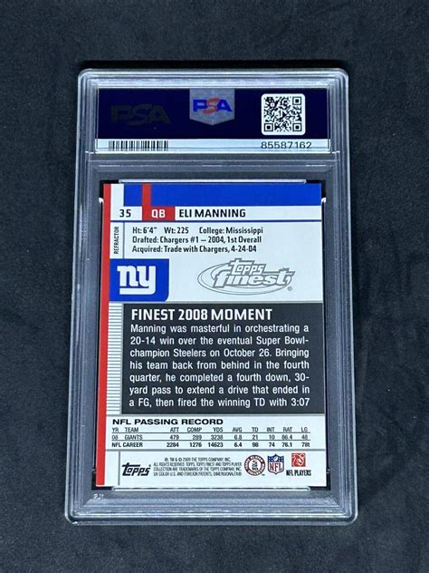 2009 Topps Finest Refractor 35 Eli Manning For Sale Online EBay