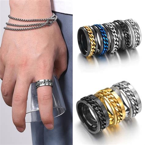 Buy Titanium Steel Rotatable Chain Ring Portable Beer Bottle Opener