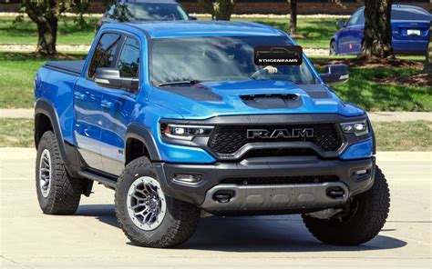 Caught 2021 Ram 1500 Trx In Hydro Blue Hits The Streets 5thgenrams Forums