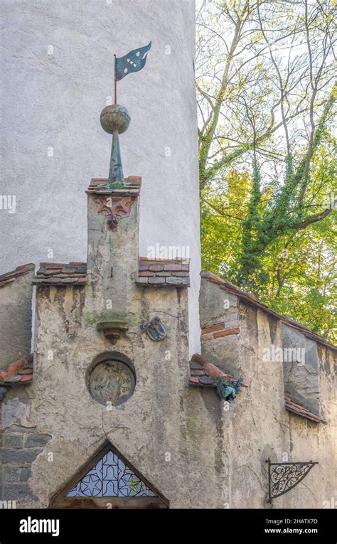 Wall Crown With Merlons Old Castle Of Meersburg At Lake Constance