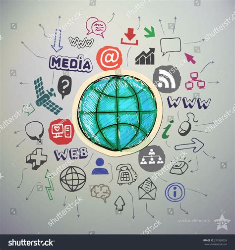 Hand Drawn Social Media Icons Set And Sticker Royalty Free Stock