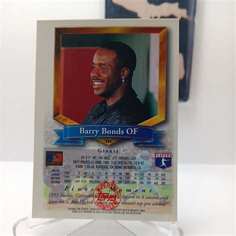 1994 Topps Finest Refractor 230 Barry Bonds Rare Superstar Sampler