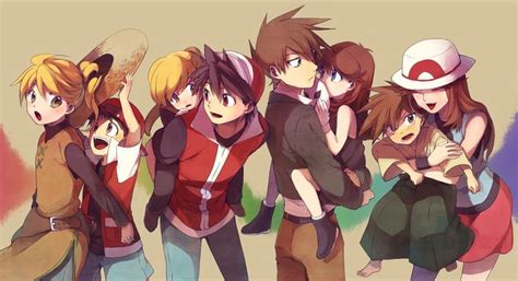 Pokemon Red X Yellow And Blue X Green Fanart Pokemon Especial Pokemon Personajes Y