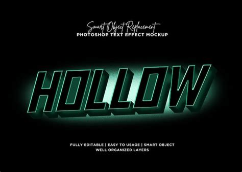 Premium Psd 3d Style Hollow Text Effect