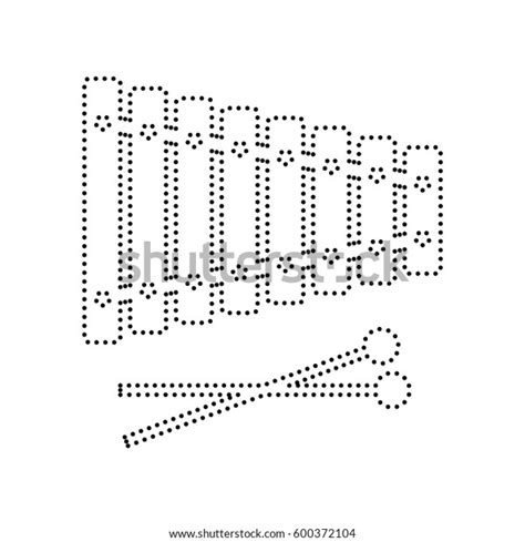 Xylophone Sign Vector Black Dotted Icon Stock Vector Royalty Free 600372104 Shutterstock