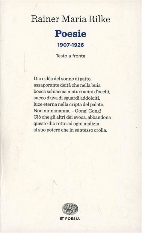 Poesie 1907 1926 Testo Tedesco A Fronte Rainer Maria Rilke Libro