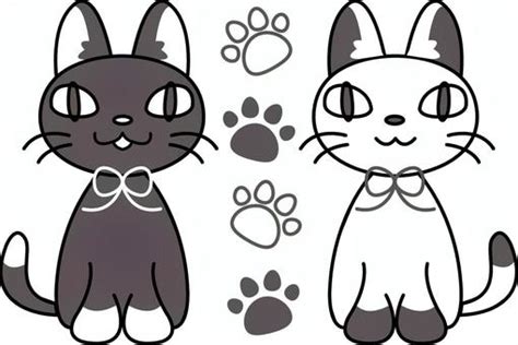 白猫と黒猫イラスト｜無料イラスト・フリー素材なら「イラストac」