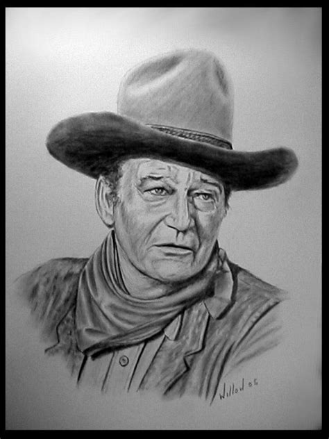 John Wayne By Willow1 On Deviantart John Wayne Wayne Celebrity Drawings