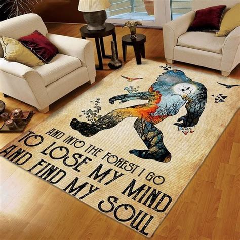 Bigfoot Lover Printing Floor Mat Carpet Bigfoot Wolf Style Rug