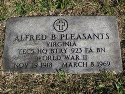 Alfred Bert Pleasants 1918 1969 Mémorial Find a Grave