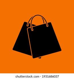 Two Shopping Bags Icon Black On Stock Vector Royalty Free