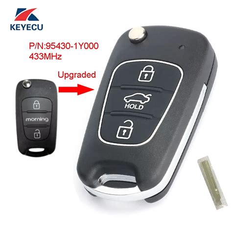 Keyecu Replacement Upgraded Flip Remote Car Key Fob Button Mhz