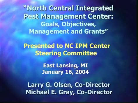 Ppt North Central Integrated Pest Management Center Goals