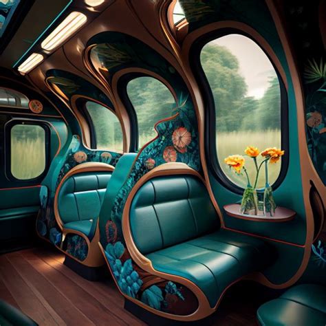 Interior Of A Futuristic Train With Fancy Leather In Openart