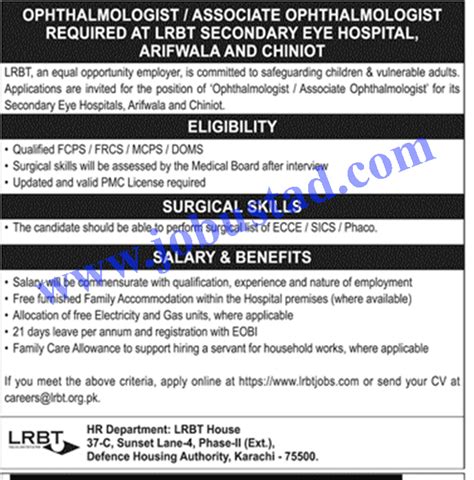 Lrbt Jobs Lrbt Secondary Eye Hospital Jobs