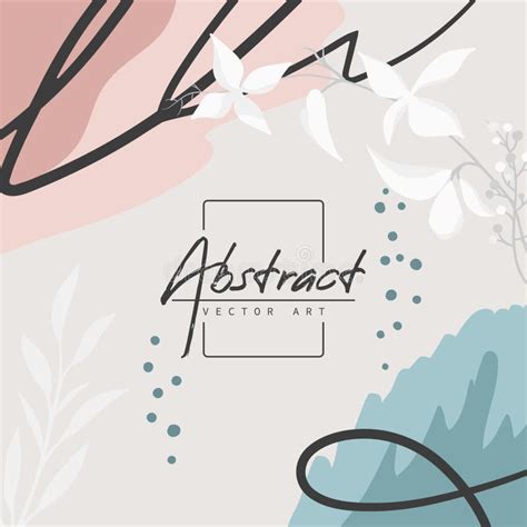 Fashion Stylish Template With Organic Abstract Shapes And Line In Nude