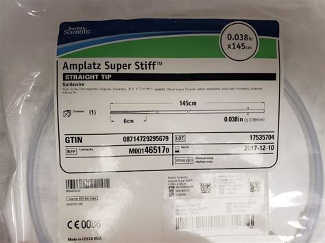 New BOSTON SCIENTIFIC 46 517 AMPLATZ SUPER STIFF STRAIGHT TIP GUIDEWIRE