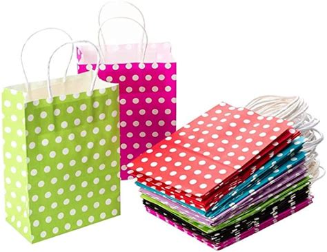 Pack of 24 pcs Color Paper Bags with Polka Dots - Party Favor Goodie ...