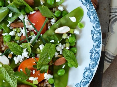 Salade de pois mange tout abricot et céréales Recette par Tangerine Zest