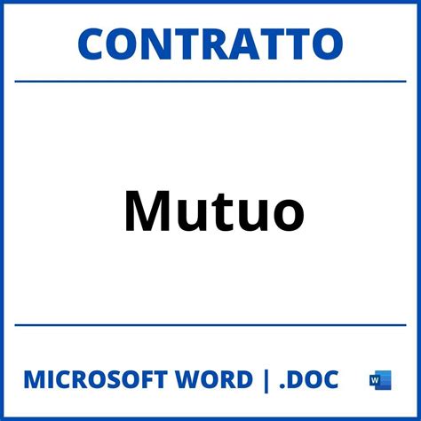 Fac Simile Contratto Di Mutuo