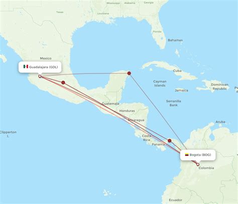 All Flight Routes From Bogota To Guadalajara Bog To Gdl Flight Routes