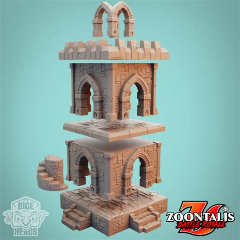 3d Printable Tower Terrain Fdm By Dice Heads