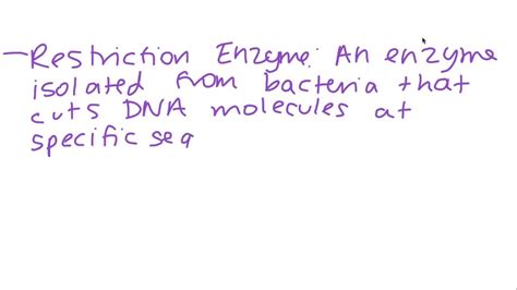 Solvedwhat Is A Restriction Enzyme And What Does It Do