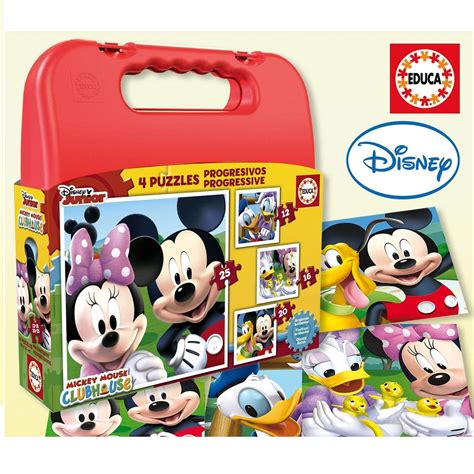 Mickey Mouse Maleta Con Puzzles Progresivos Superjuguete Montoro