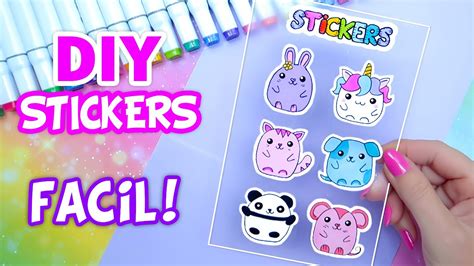 Cómo Hacer Pegatinas o Stickers Fácil DIY Stickers Kawaii YouTube