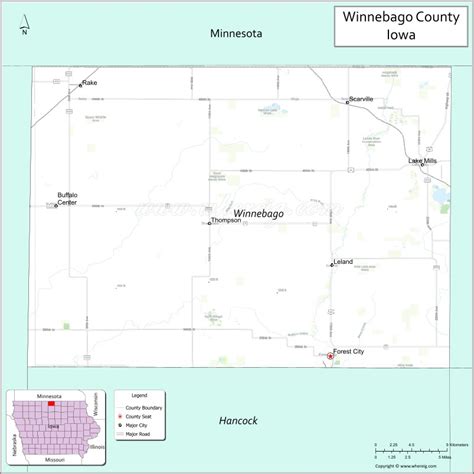 Map Of Winnebago County Iowa Where Is Located Cities Population