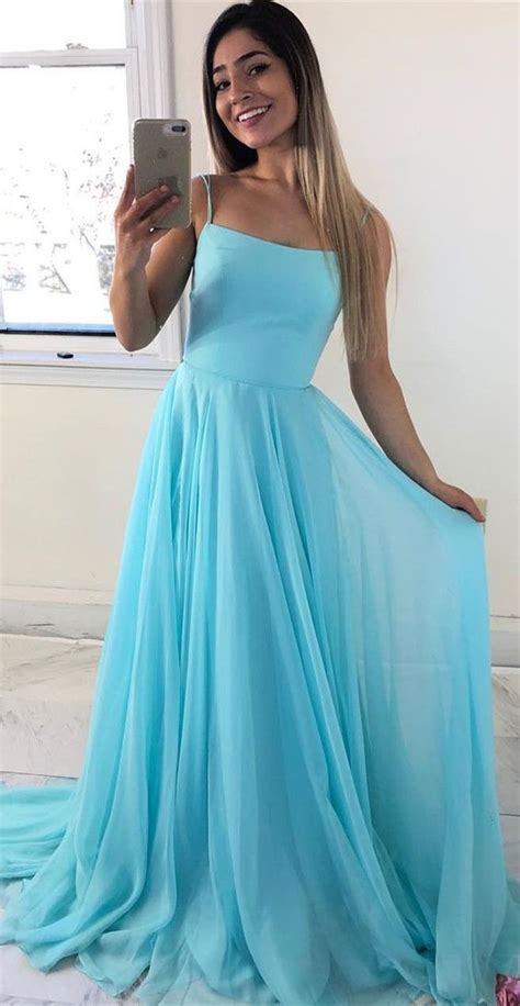 Simple Long Ice Blue Prom Dress – misaislestyle