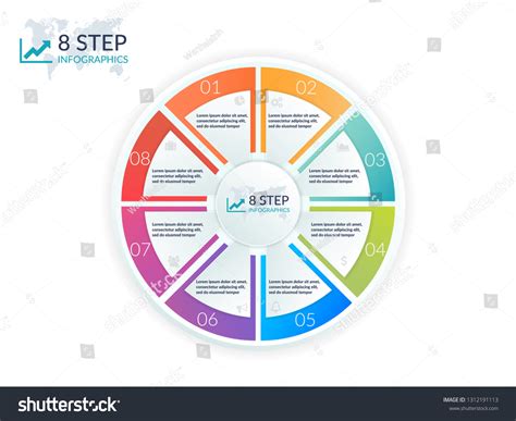 Circle Diagram Divided Into 8 Parts Steps Or Royalty Free Stock