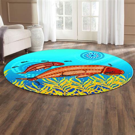 Australia Aboriginal Round Rug Aboriginal Dot Art Painting Mother And