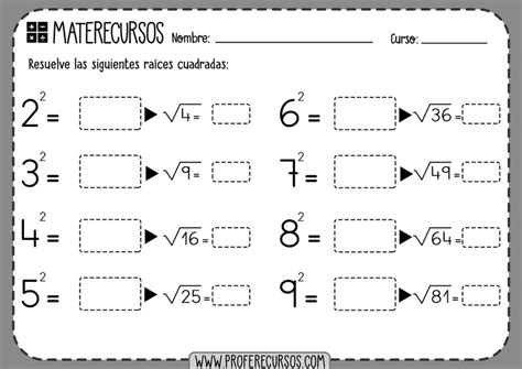 Ra Z Cuadrada Ejercicios Pdf