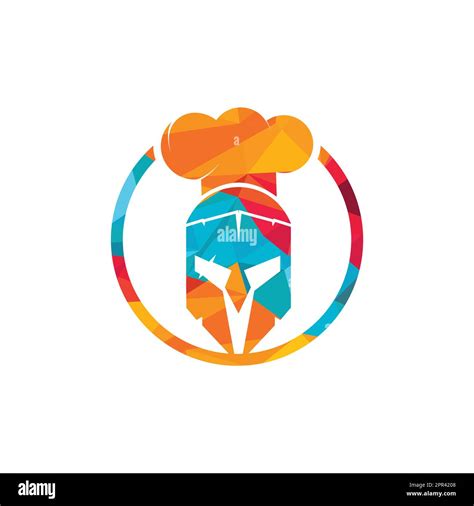 Spartan Chef Vector Logo Design Template Minimal Logo Of Chef Warrior