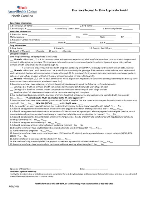 Fillable Online Form Amerihealth Caritas North Carolina Form Fax